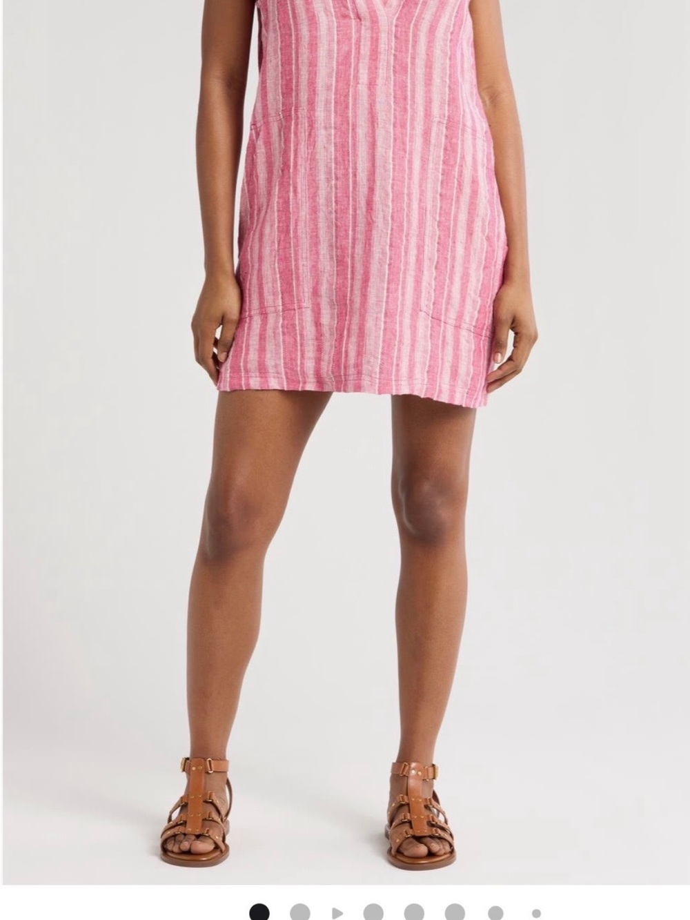 Faherty Pink Striped Mini Dress